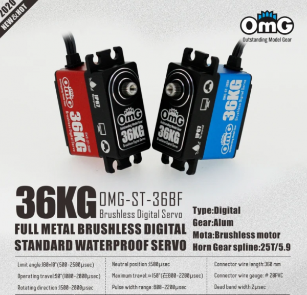OMG ST-36BF-RD Std Coreless 8.4V 0.075sec 37kg RED