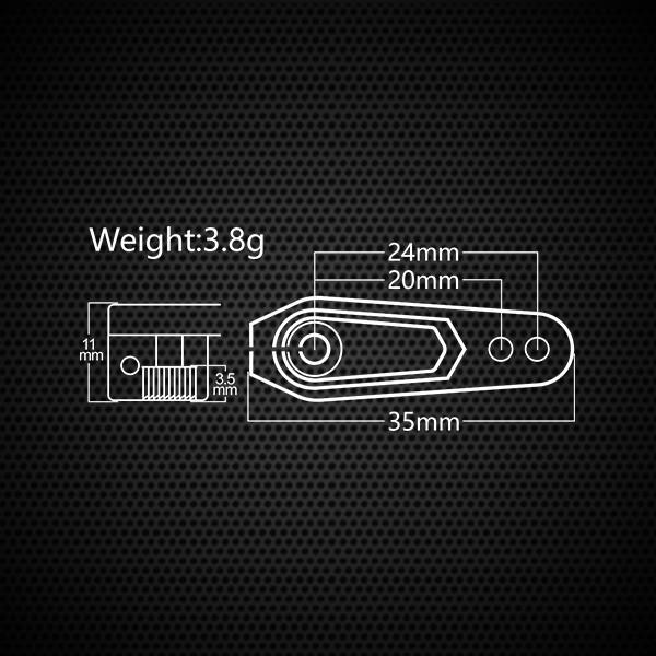 Power HD AP2024 Alu Servo Horn length 20mm & 24mm, Off-Set25T