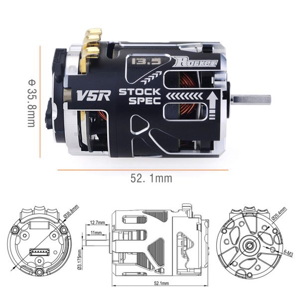Surpass Hobby Rocket 540 V5R sensored competition level motor 3.5T, 4.5T, 5.5T, 6.5T, 7.5T, 8.5T, 13.5T, 17.5T