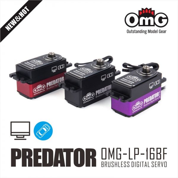 OMG LP-16BF-BK LP brushless 8.4V 0.045sec 15kg (Black/Red/Violet)