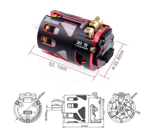 Surpass Hobby 540 V4S 3.5T Sensored Brushless Motor for Modified Stock 1/10 1/12 F1 Car
