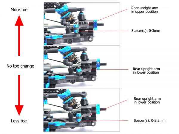 TAMIYA 54887 TRF420 Toe Control Rear Suspension Set