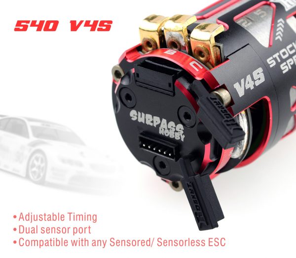 Surpass Hobby 540 V4S 3.5T Sensored Brushless Motor for Modified Stock 1/10 1/12 F1 Car