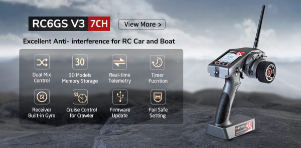 RadioLink RC6GS V3 2.4GHz 7CH Tx & Rx GYRO 600mtr Range RC6GSV3-R7FG