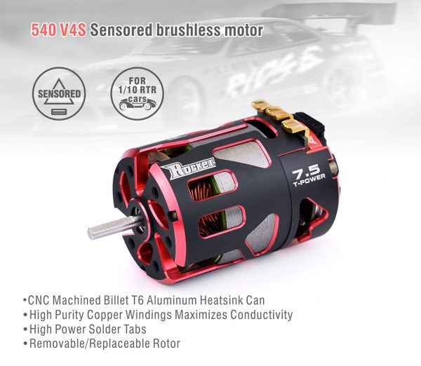 Surpass Hobby 540 V4S 3.5T Sensored Brushless Motor for Modified Stock 1/10 1/12 F1 Car