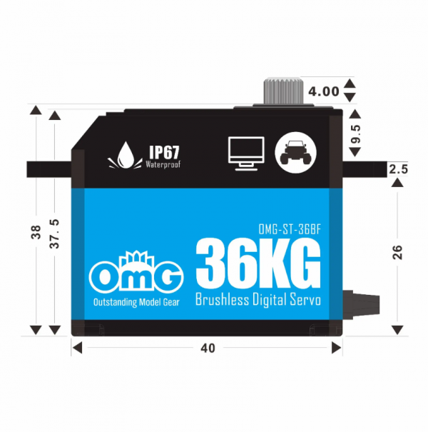 OMG ST-36BF Std Coreless 8.4V 0.075sec 37kg BLUE