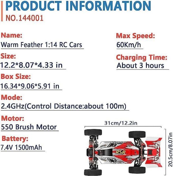WLToys 144001 1:14 4WD 60Km/h high speed off-road car Red/Green