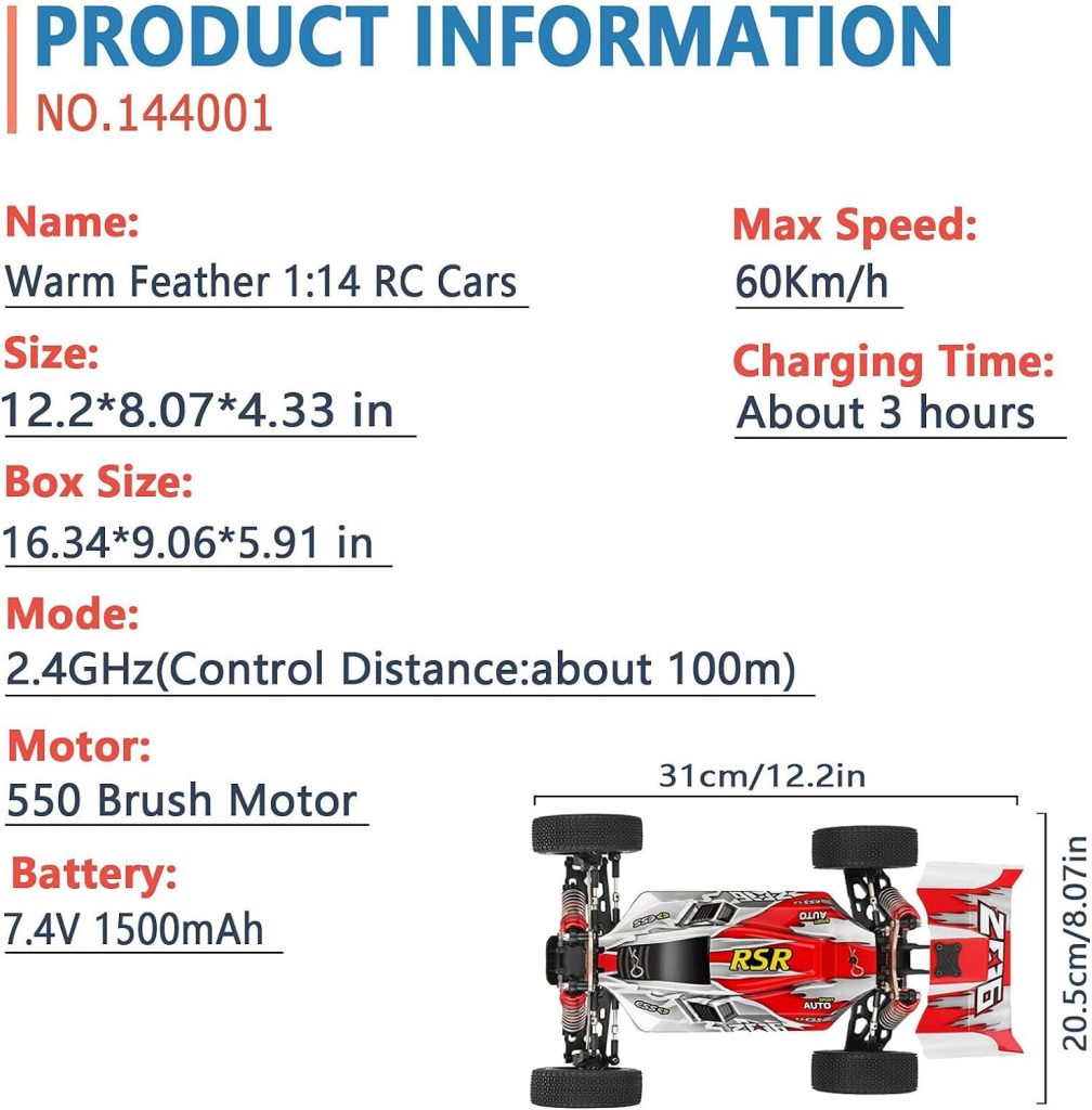 WLToys 144012 :14 Carbon 4WD 60Km/h high speed off-road car Red/Green ...