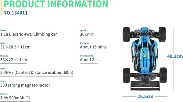 WLToys 184011 1:18 4WD 30km/h RC high speed off-road car