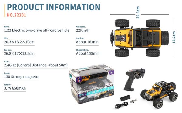 WLToys 22201 2.4G 1:22 rc car 2WD 22Km/h