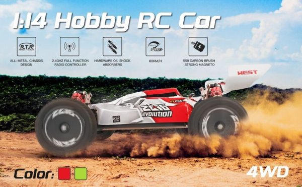 WLToys 144001 1:14 4WD 60Km/h high speed off-road car Red/Green