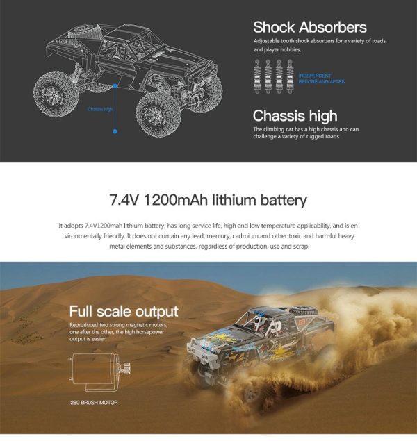 WLToys 104310 2.4G 1:10 4WD 15Km/h RC crawler