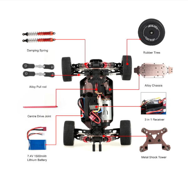 WLToys 144001 1:14 4WD 60Km/h high speed off-road car Red/Green