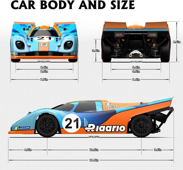 RLAARLO AK-917 1/10 Carbon Fiber Brushless RTR, Supercar, AK-917 Red/Blue